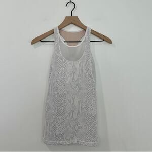 Lululemon Mesh With Me Tank Desert Snake White Silver Fox size 4